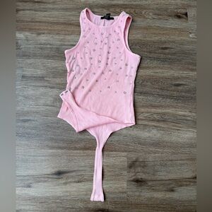 Forever 21 Pink Studded Bodysuit